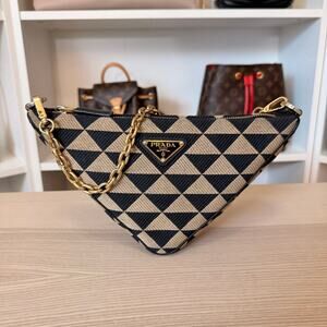 Prada Triangolo Jacquard Symbole Triangle Bag